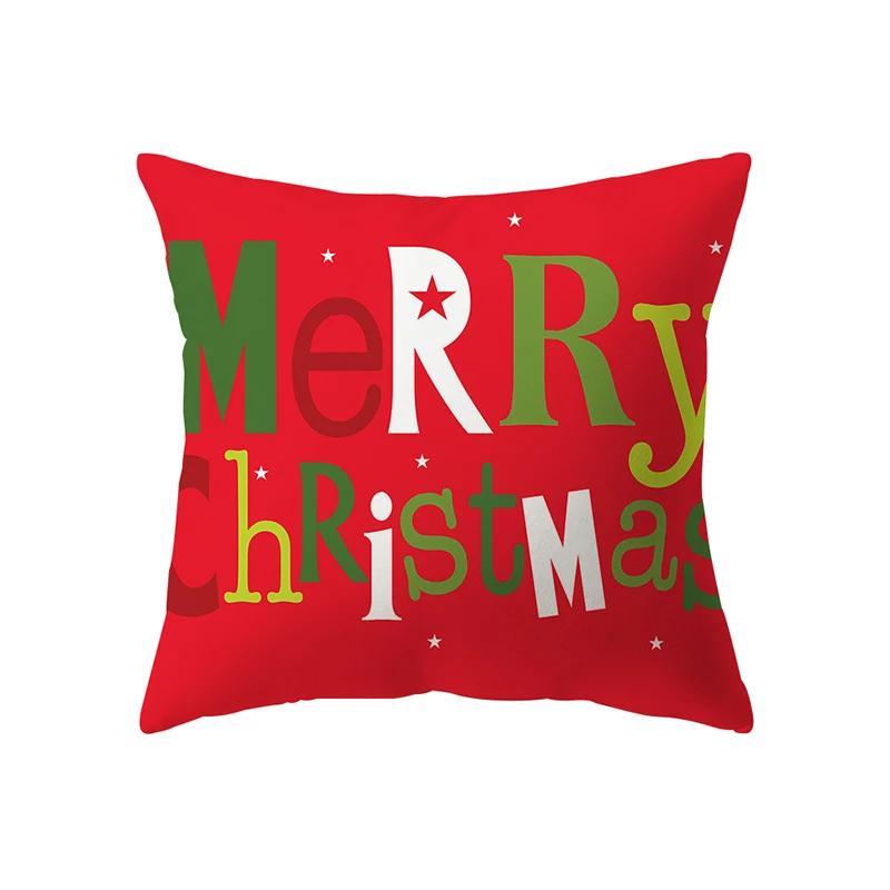 Merry Christmas Cute Santa Claus Snowman Print Pattern Cushion Cover Home Living Room Sofa Decoration Pillow
