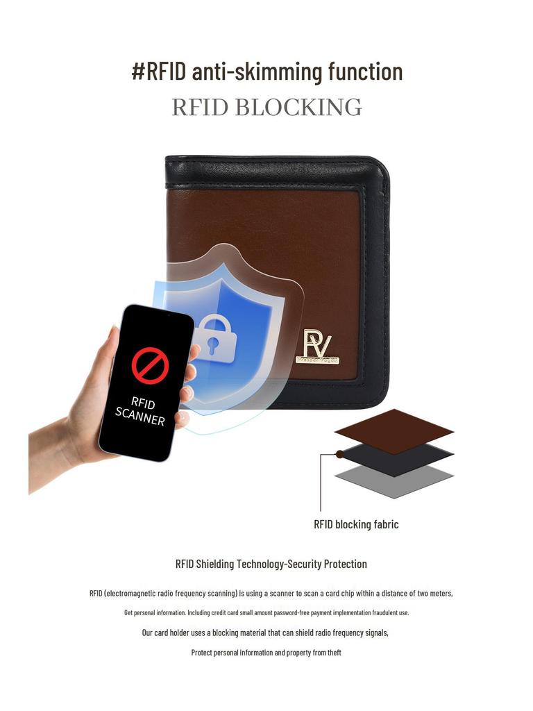 New Women's Lightweight Calfskin Wallet - Patchwork Color Block Design, Multi-Card Slots, Portable & Versatile.