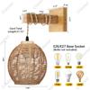 Wall Lights Fixtures Wall Decor Handwoven Lampshade Wall Sconces Lighting Rattan Wall Lamp for Home Kitchen Loft Ceiling Bedroom
