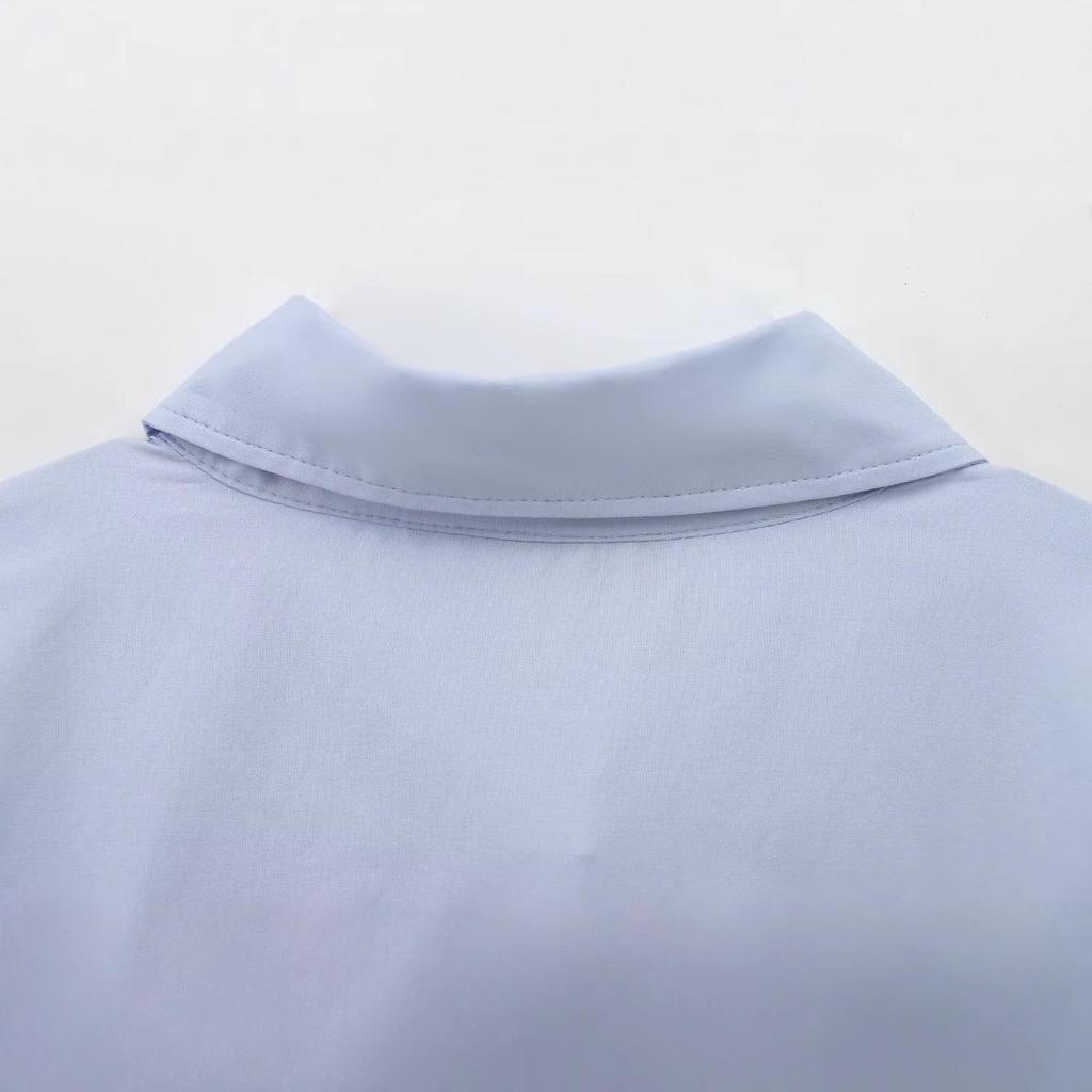 Spring/Summer 2025 European & American Gold Button Turn-Down Collar Long Sleeve Loose Shirt