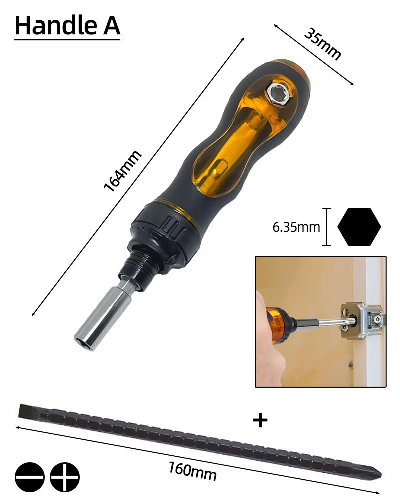 Multi-function Screwdriver Telescopic Ratchet Adjustable Handle Double Head Slotted Phillips Replaceable Screwdrivers Bits Set