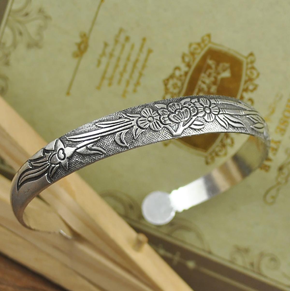 

Новые ретро браслеты-манжеты Тибетская медь Металлическая резьба Рыба Слон Цветок Браслеты Винтажный Цыганский Циркон Женские Подарки