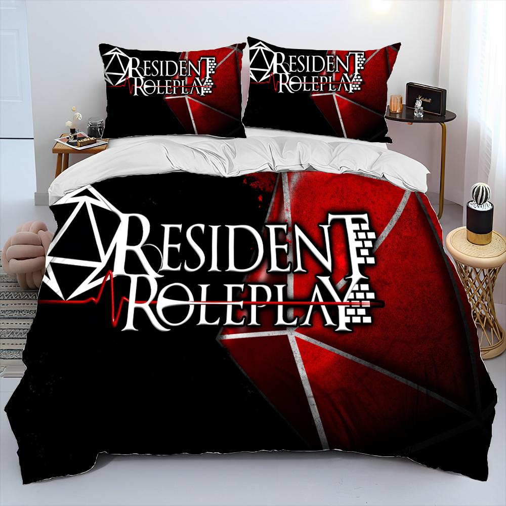 3D R-Resident Evil Games Gamer Comforter Bedding Set,Duvet Cover Bed Set Quilt Cover Pillowcase,king Queen Size Bedding Set Kid