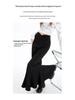 Women's Spring High Waist Elastic Fishtail Long A-line Skirt - Slimming, Large Hem, Hip-Hugging Design