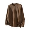New Autumn Bark Textured Pullover T-shirt for Men's Large Size Long-sleeved Shoulder Top