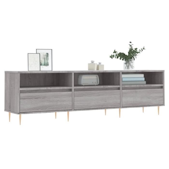 VidaXL Meuble TV sonoma gris 150x30x44,5 cm bois d'ingénierie 831274