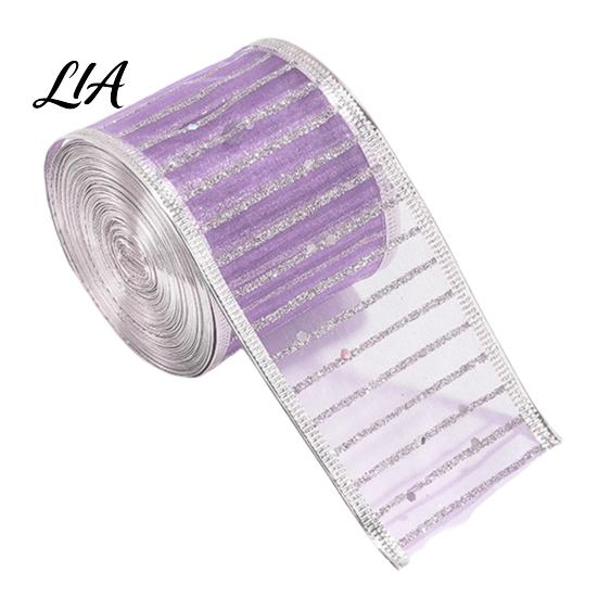 Sparkly Ribbon for Presents Stripe Sequin Christmas Ribbon, Glitter Polyester Fabric Wide Craft Decorative Mesh Party Supplies Wrapping Ribbons Wreath