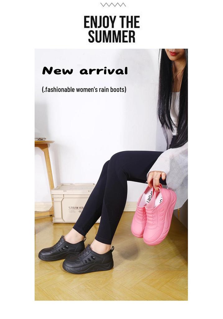 Women's Non-slip Waterproof Height-boost Rain Boots - Lightweight Short Boots for Spring/Autumn