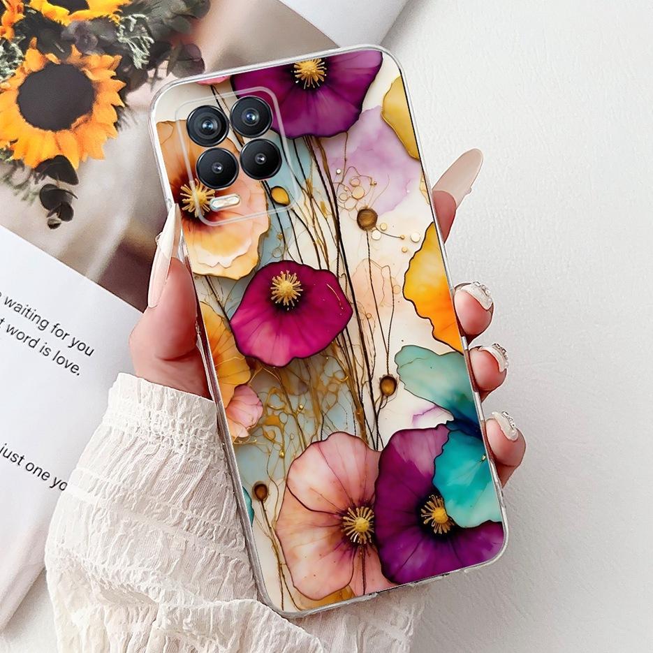 For Realme 8 4G Case Realme8 Pro RMX3081 Popular Fashion Painted Cover Soft Slim Phone Case For Realme 8 Pro Realme8 8i 4G Shell