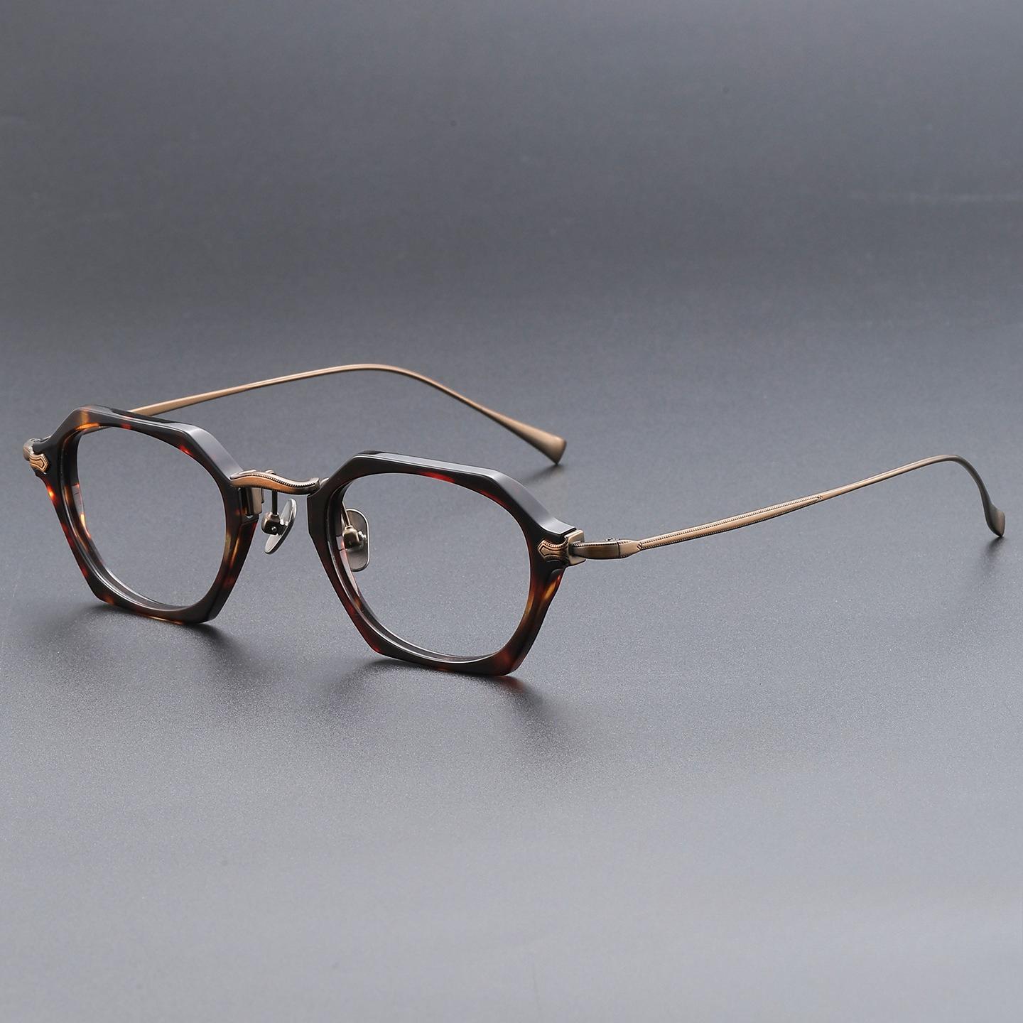 

New Polygon Acetate & Titanium Glasses Frame Women Optical Prescription Eyewear Custom Lens Men Myopia Reading Retro Eyeglasses