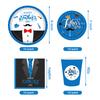 Father'S Day Themed Party Decorations Disposable Cutlery Set Paper Plate Paper Cup Paper Towel Tablecloth Banner
