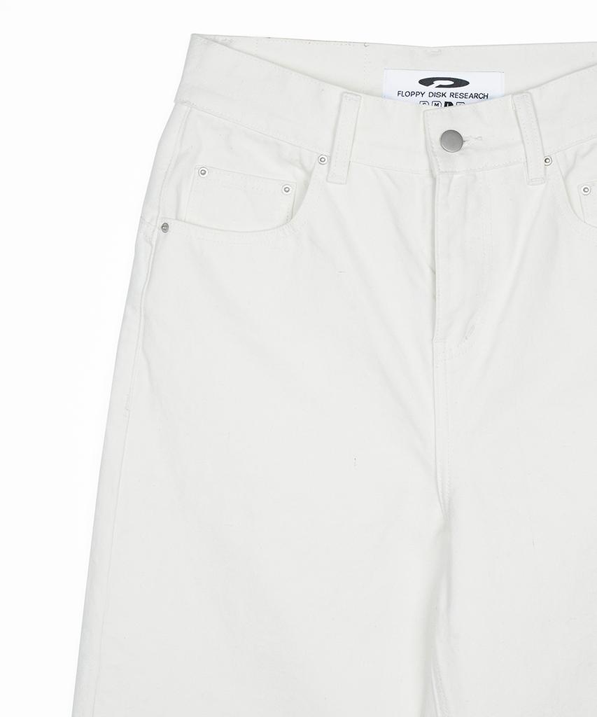 FDR Straight Fit Canvas Cotton Jeans Cream