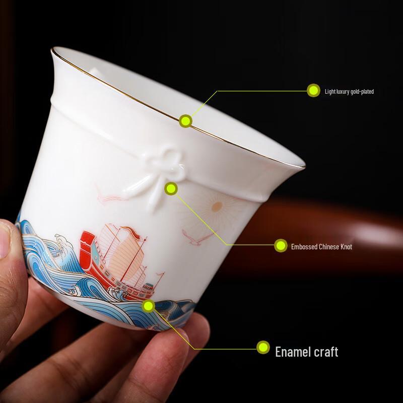 Four Seas Rising Peace Ceramic Kung Fu Tea Set