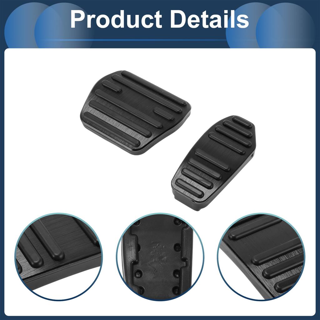 FUELHOOD 2pcs Automatic Foot Pedal Pad Foot Axle Pedal Cover for Nissan Roox B40 Series 2020/03- Aluminum Alloy Black
