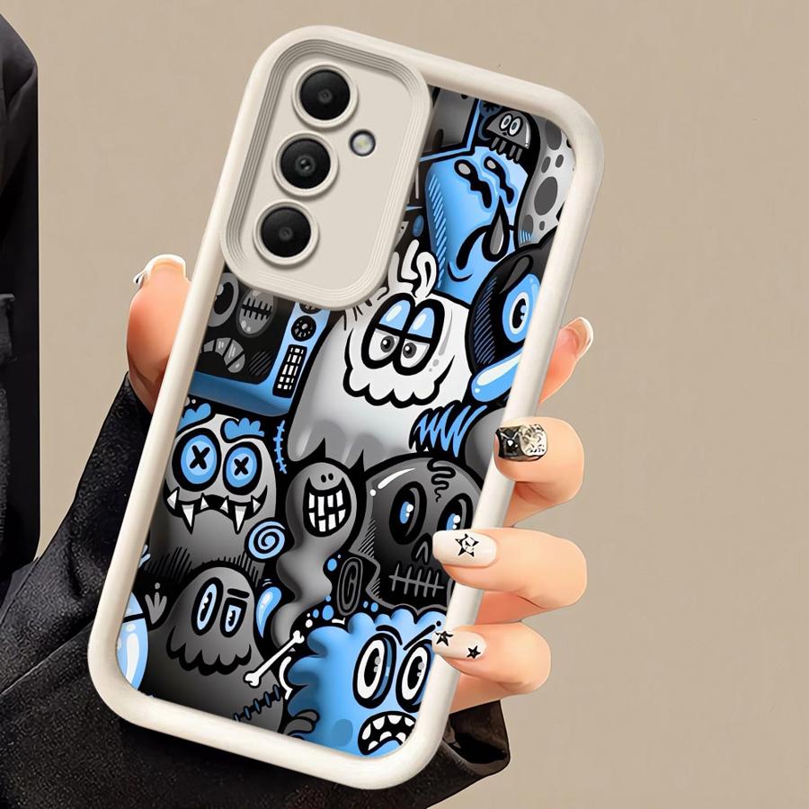 Super Cool Black Graffiti Soft Cover Phone Case for Samsung Galaxy A52 A72 A15 A35 A53 A25 A51 A54 A55 A52s A73 A71