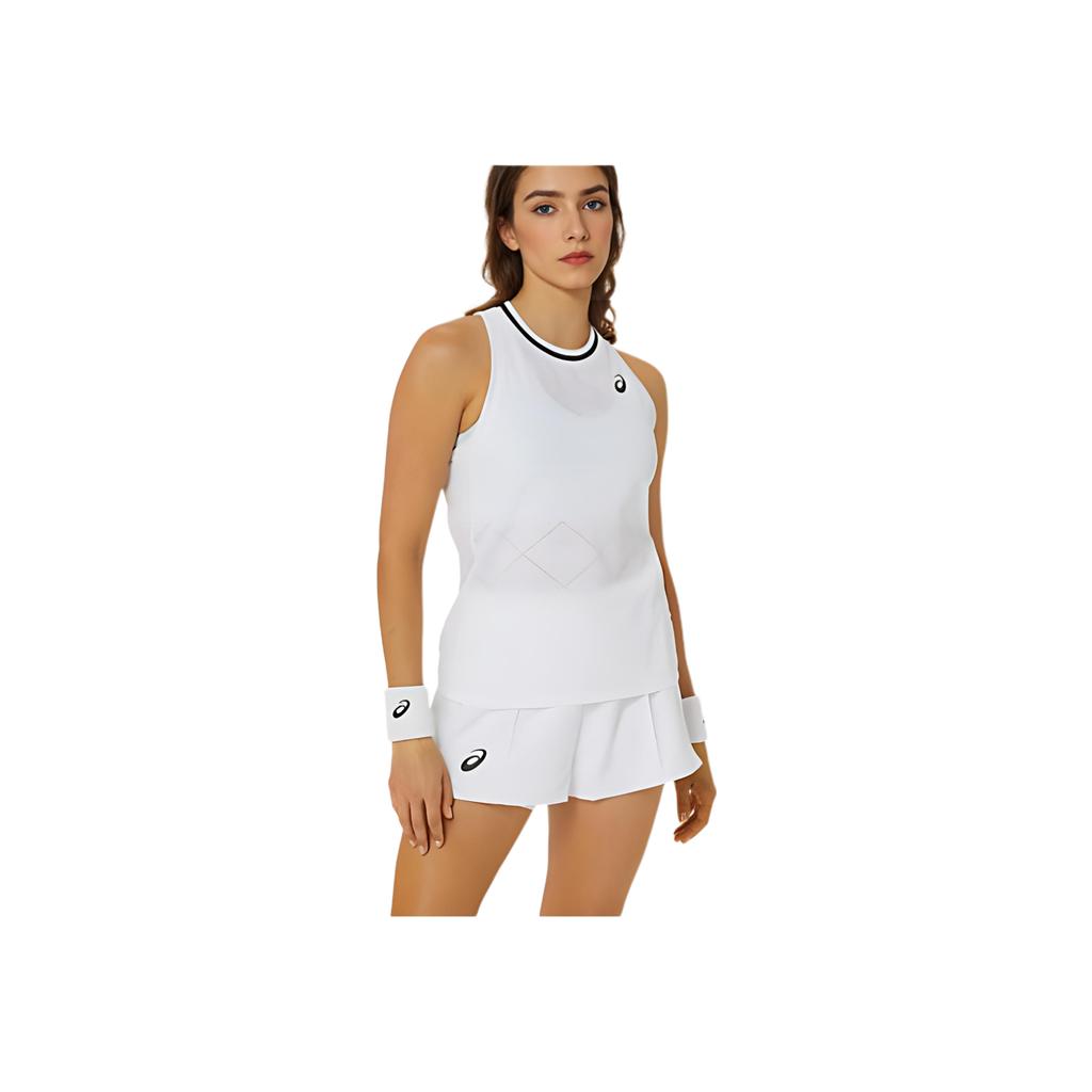 Asics Color Block Fitted Sleeveless Round Neck Tank Top Women Tops White 2042A291-100