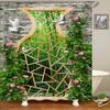 European Flowers Scenery Garden Shower Curtain, Rustic Nature Landscape Path Arch Decor Bath Curtain For Shower Stall Bathroom