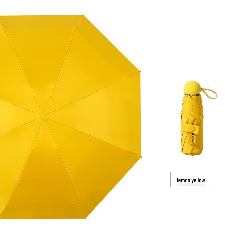Mini 5-Fold Rain or Sun Umbrella: Compact, Thick, UV Protective Shade for Women