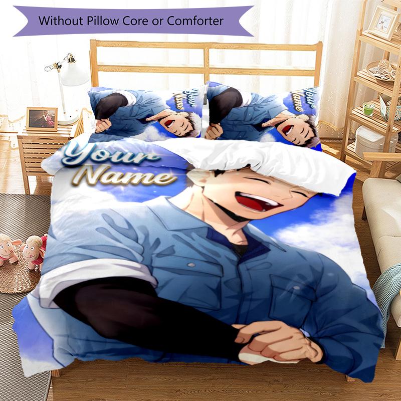 3pcs Shinsuke Kita Cover Set - Personalized Name, HD Printed Bedding with 1 Cover and 2 Pillowcases - Perfect for Home Decor, Easy Care