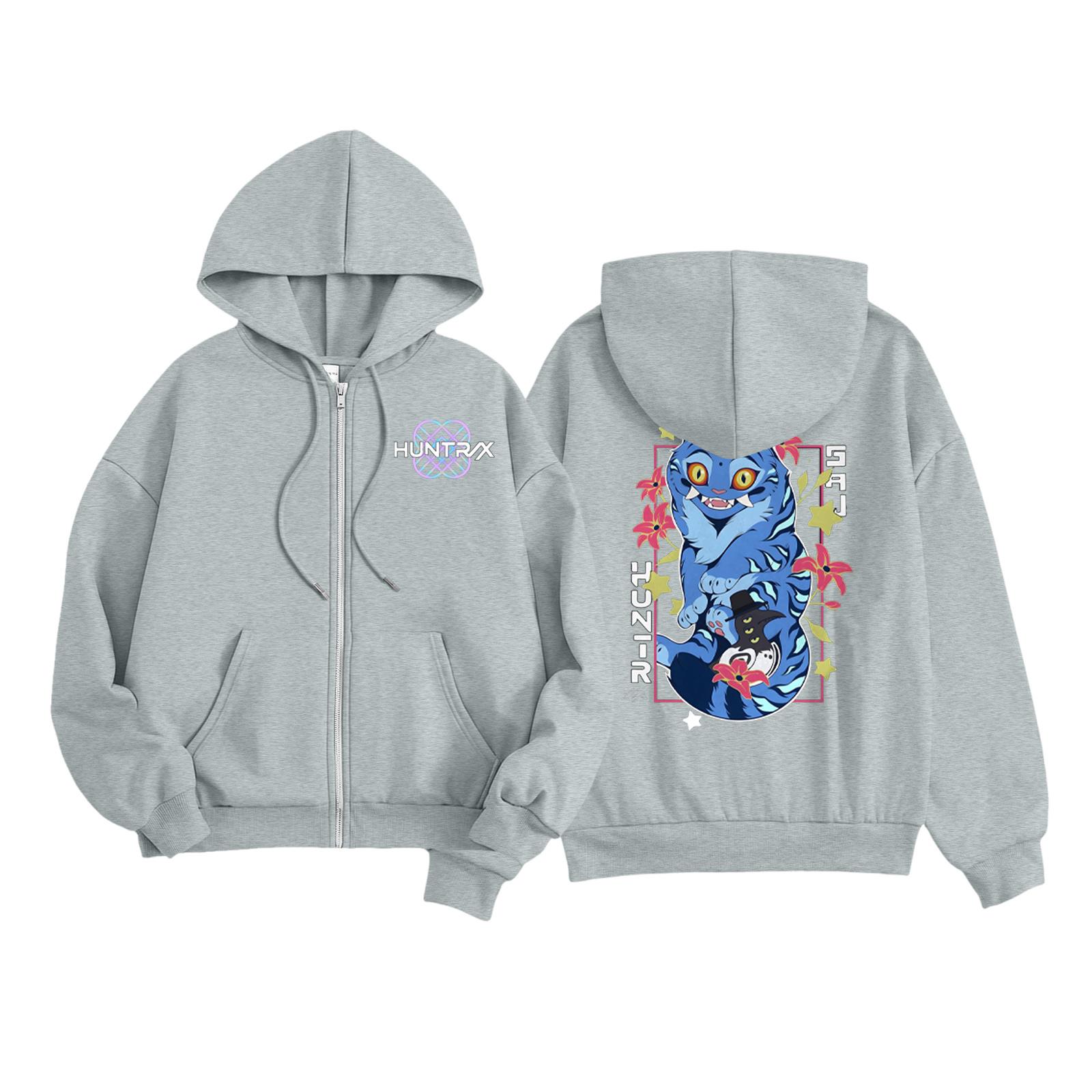 

Детская мода Женская легкая толстовка с длинным рукавом на молнии Толстовка с принтом и карманами 110