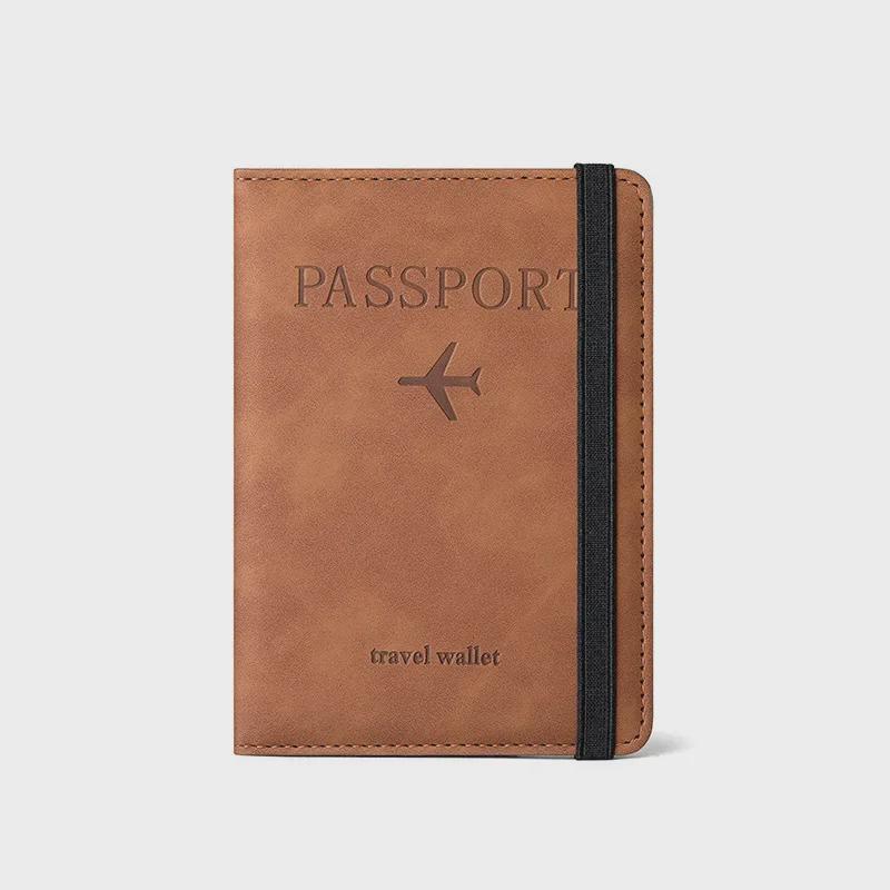 Cross-Border PU Leather RFID Travel Wallet & Passport Holder