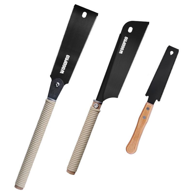 Wisteria Pattern Double-Edged Japanese SK5 Hand Saw - Tenon and Crosscut Backsaw