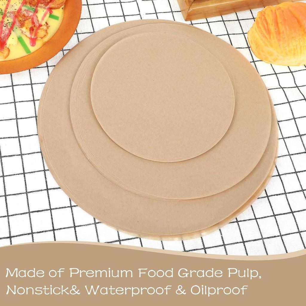 150 Sheets Round Baking Parchment Paper, 6, 8, 10 Inch Parchment Paper for Cake Pan Liners Non-Stick Precut Parchment Paper for Cookies Steamer