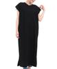 Foil Point Short Long Cut and FREE Size PSJBB935 [Chichikaka] Orale! Linen-touch Dress, Sleeve, Sewn, Plain, Casual, Women's, Black,