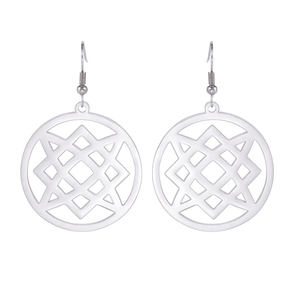 

Stainless Steel Square of Svarog Earrings Slavic Symbol Virgin Lada Star Drop Earrings for Women Men Amulet Jewelry Gift