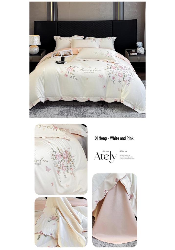A-Class 60s Long-Staple Cotton Embroidered Four-Piece Set (2026 Model) - Qimeng