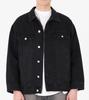 Button Seoul Oversized Washed Vintage Denim Jacket (Black)