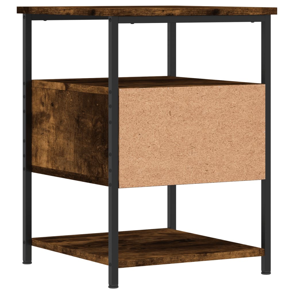 Nightstand Smoked Oak 40 X 42 X 56 Cm Engineered Wood