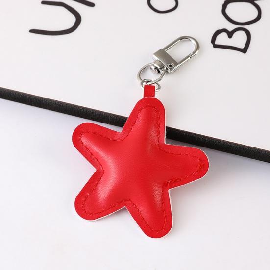 Yousheng Keychain Pendant Imitation Leather Soft Cotton-Filled Star Shape Key Chain with Metal Buckle Bag Hanging Ornament