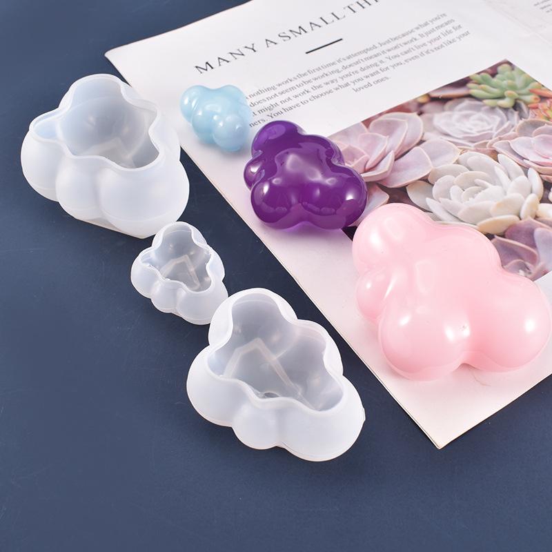 Molde de vela de cubo cuadrado, cera de soja, aceite esencial, aromaterapia, bricolaje, forma de nube, molde de silicona 3D