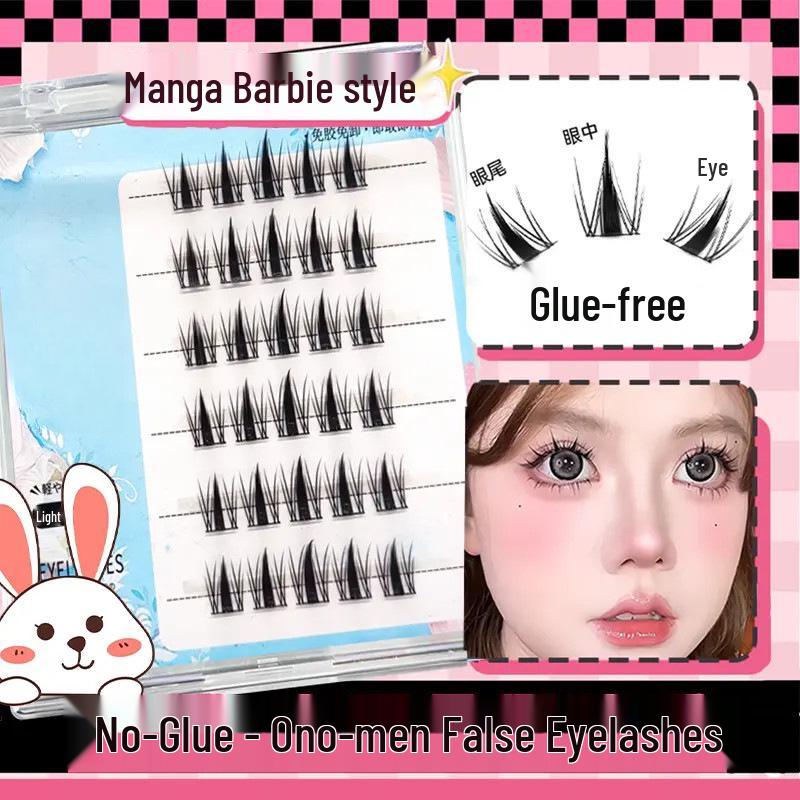 Barbie Rabbit Series Glue-Free Segmented Single Cluster False Eyelashes - Pure Desire Style for Beginners