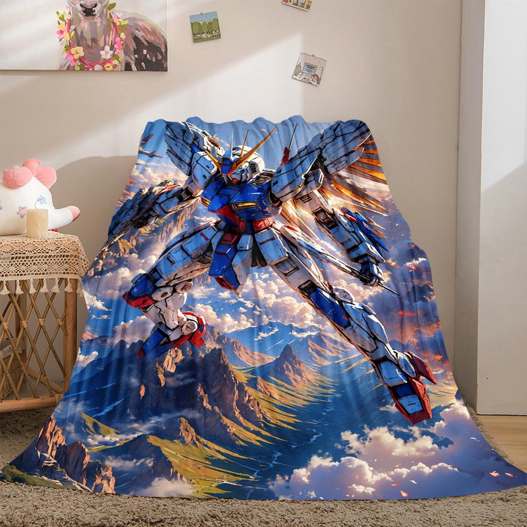 Mobile Suit Gundam Soft Flannel Blanket Lightweight Cozy Microfiber Blanket for Couch Bed LXR104