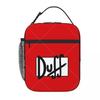 Duff Beer Lunch Bag Reusable Portable Cooler Thermal Lunch Box Oxford Bento Tote Bag for Work Travel Picnic
