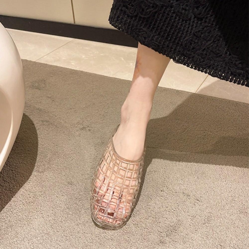 Soft Fishing Net Jelly Sandals Non-Slip DIY Shoes Charms Shoes Casual PVC Crystal Slippers  Girls