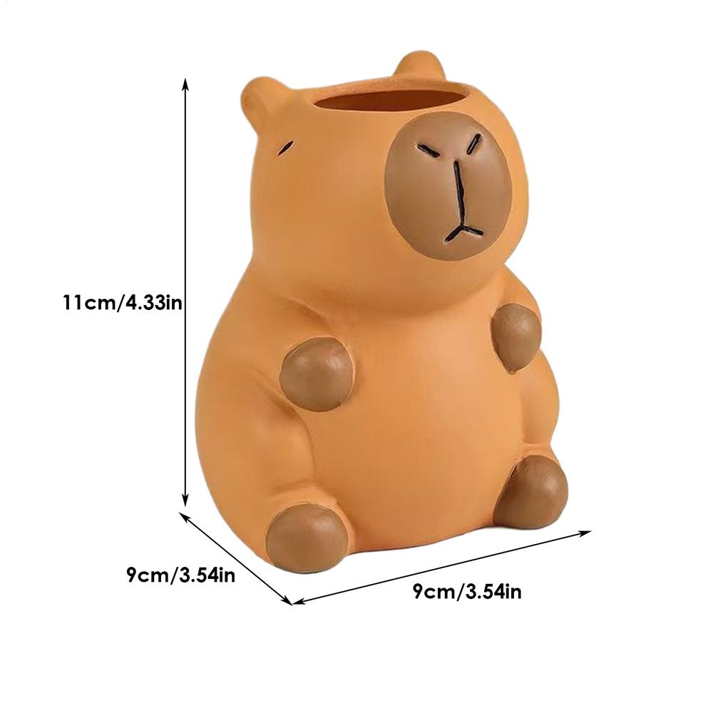 

Cute Pen Holder Capybara Decorative Pen Holder Cartoon Brush Organizer Ornament for Artist Station Workplace Accessories Kitchen