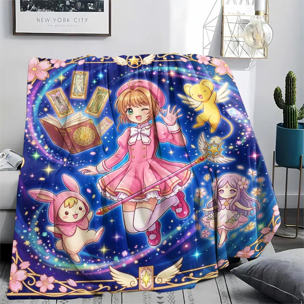 Cardcaptor Sakura Flannel Blanket Warm Cozy Style Print Comfortable for Daily Picnic Sofa Bedroom Chair.-TING