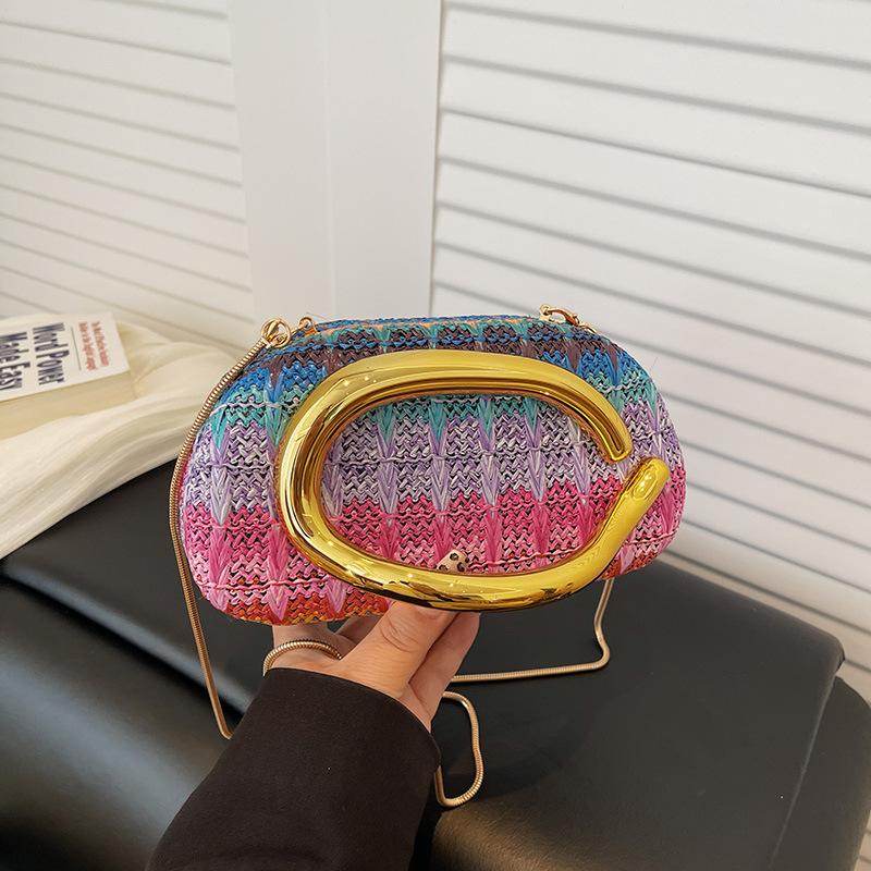 Borsa a Spalla Singola da Donna di Alta Qualità Borsa a Tracolla Borsa da Sera Borsa a Spalla di Lusso con Catena Metallica Versatile alla Moda Abbinamento Quotidiano