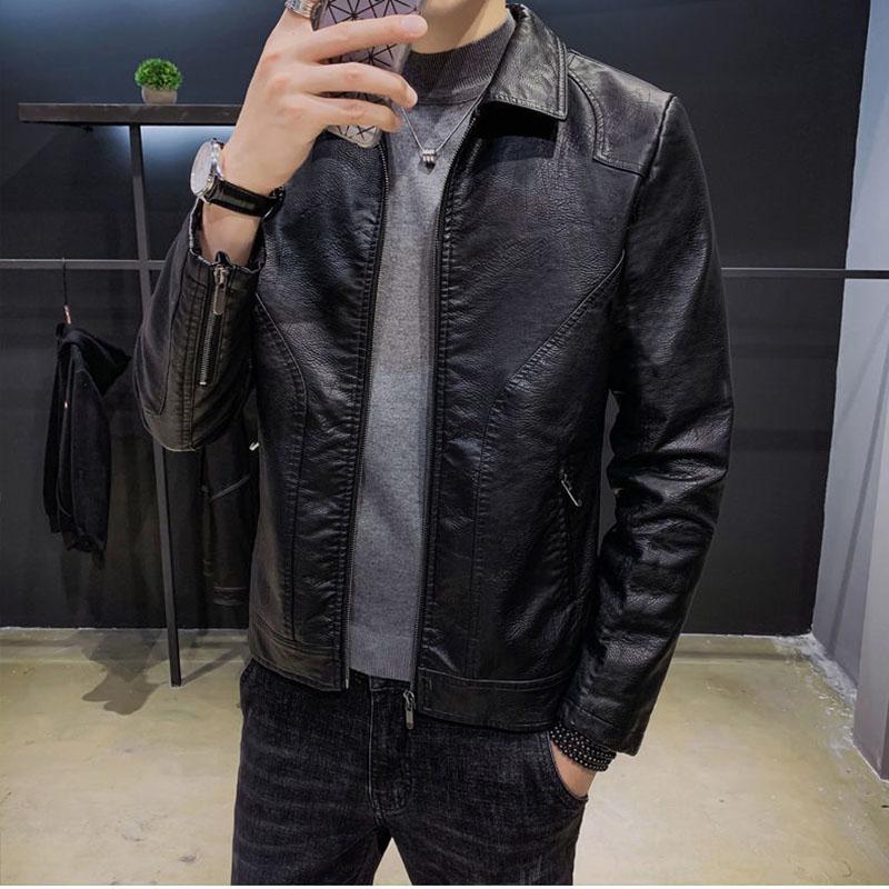Leather Men 'S Jacket Korean Men 'S Autumn And Winter Jacket Slim Trend Leather  Jacket Youth Jacket comprar a buen precio — entrega gratuita, reseñas  reales con fotos — Joom