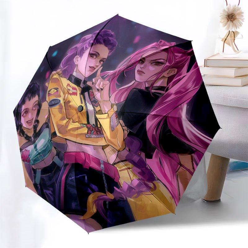 Vivid Anime Characters Art Print PosterUmbrella with Cute Design,Portable 3-Fold Compact Umbrella for Men&Women,Valentine's Day Mother's Day