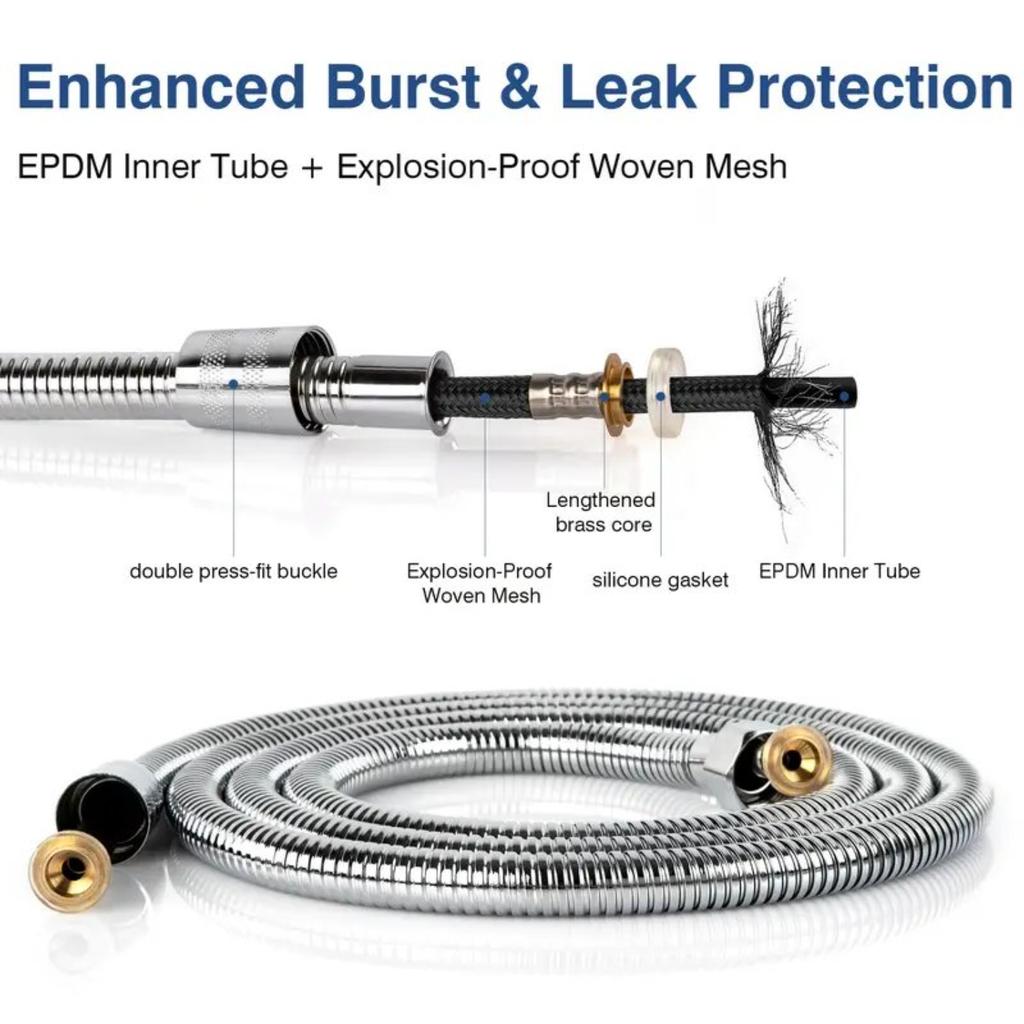 1 buc 2M Tub Prelungitor Furtun Inox Baie Duș Tub Prelungitor Conductă Apă Tub Aspirator Accesorii Baie