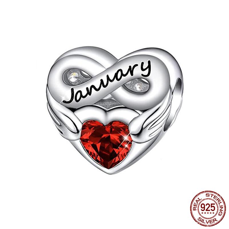 Charm Bead Charms Copper Fits Authentic 3mm Womens Bracelets Month Birthstone Charm Bead Charms Set Pendant Do It Yourself Fine Jewellery Gift