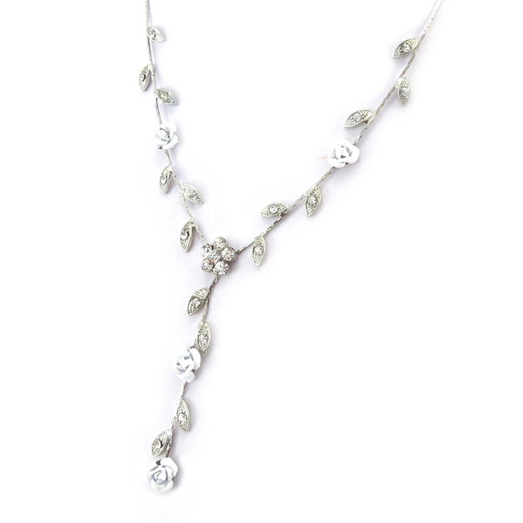 Les Trésors De Lily [K0972] - Silver Gray 'Paradis Floral' Designer Necklace