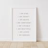 I Am Kind Smart Loved Inspirational Quote Art Print and Poster Nursery Wall Art Affirmations for Kids Canvas Painting Home Decor No Frame