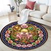 Forest Wildlife Glass Round Area Rug Under Office Chairs Bedroom Living Room Home Decor