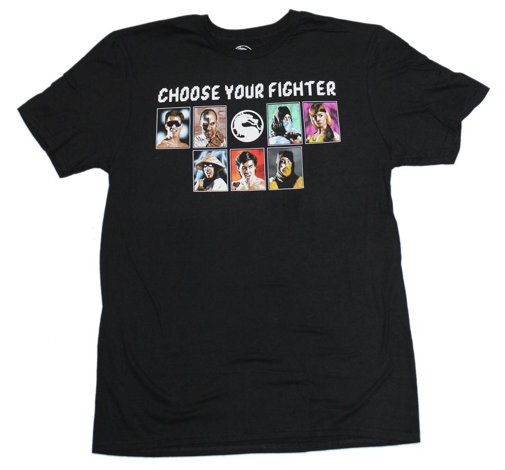 Mortal Kombat New Adult T-Shirt - Choose Your Fight Pixeled Fighters