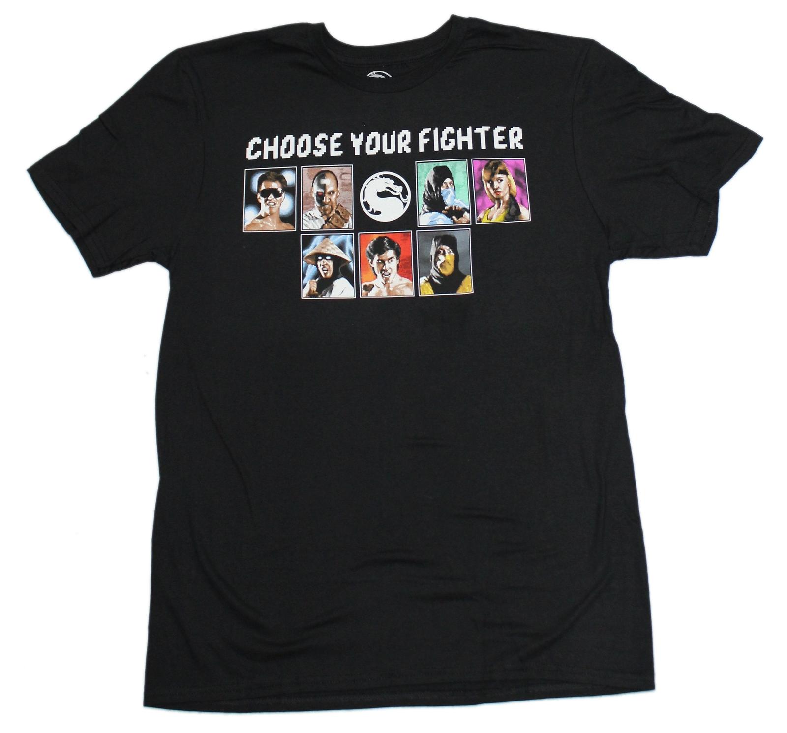 Mortal Kombat New Adult T-Shirt - Choose Your Fight Pixeled Fighters S
